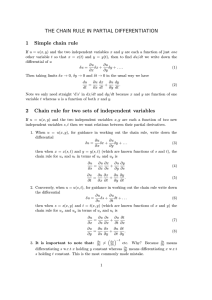 THE CHAIN RULE IN PARTIAL DIFFERENTIATION 1 Simple chain