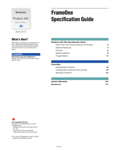 FrameOne Specification Guide