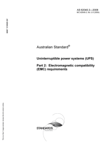 AS 62040.2-2008 Uninterruptible power systems (UPS)