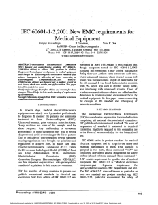 IEC 60601-1-2,2001:New EMC requirements for medical equipment