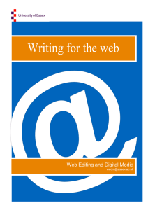 Writing for the web - University of Essex
