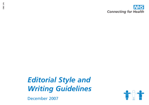 Editorial Style and Writing Guidelines