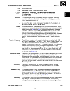 DMM C031 Written, Printed, and Graphic Matter Generally