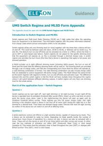 UMS Switch Regime and MLSD Form Appendix