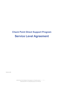 Check Point Service Level Agreement