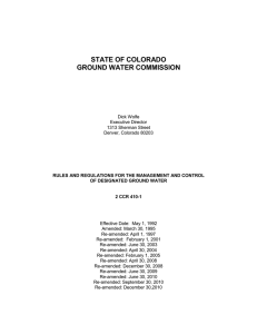 Designated Basin Rules - Colorado Division of Water Resources