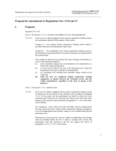 Proposal for amendments to Regulations Nos. 13-H and 13 I