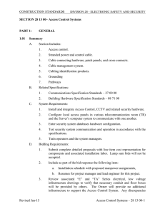 SECTION 28 13 00– Access Control Systems PART 1