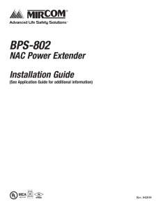 IIBPS802 BPS-802 NAC Power Extender Installation Guide