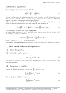 Differential equations 1 First order differential equations