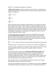 MAT1193 – 10a Differential Equations