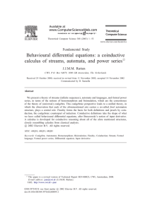 Behavioural differential equations: a coinductive calculus of
