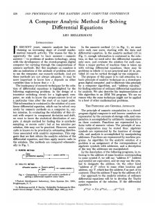 A Computer Analytic Method for Solving Differential Equations