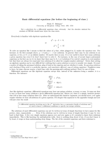 Basic differential equations (for before the
