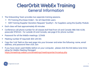 ClearOrbit WebEx Training