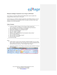 Welcome to Editage`s Tutorial for Track Changes in MS Word!