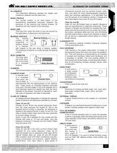 glossary of fastener terms