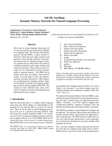 Dynamic Memory Networks for Natural Language Processing