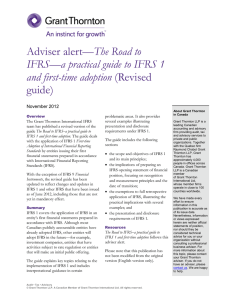 The Road to IFRS—a practical guide to IFRS 1 and first