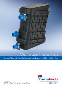 Ecomate High Performance Membrane Humidifiers for Fuel Cells