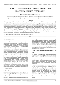 prototype solar power plant in laboratory electrical energy conversion