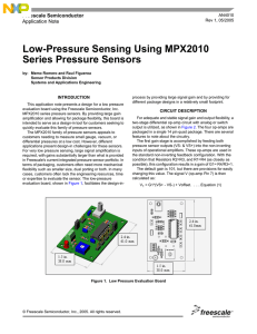 AN4010, Low-Pressure Sensing Using MPX2010 Series Pressure