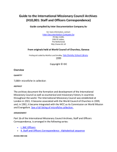 H10,001: Staff and Officers Correspondence
