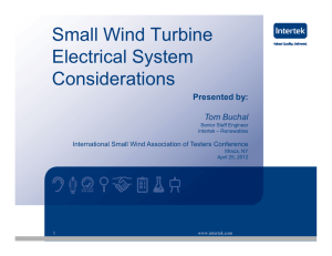 Small wind turbine electrical system considerations