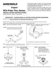 RC4 Series Poke-Thru Devices Installation Instructions