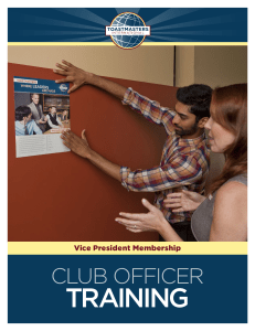 Vice President Membership - Toastmasters International