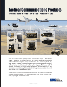 Tactical Comms Products - Sierra Nevada Corporation
