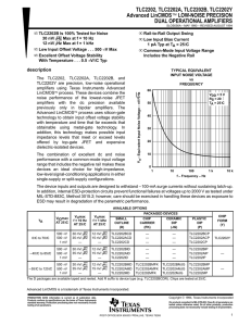 TLC2202, TLC2202A, TLC2202B, TLC2202Y Advanced LinCMOS