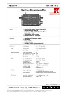 Datasheet HCA-1M-1M-C High Speed Current Amplifier