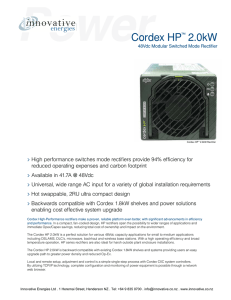 Cordex HP™ 2.0kW 48Vdc Modular Switched Mode Rectifier
