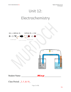 Unit 12: Electrochemistry key