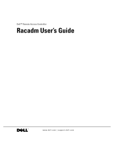 Racadm User`s Guide