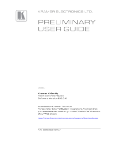 Kramer K-Config Software Preliminary User Guide
