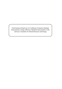 Final Summary Report by Air Conditioner Evaluation Standard