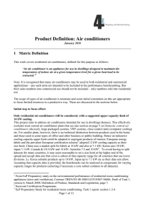 Product Definition: Air conditioners - IEA 4E