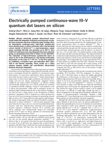 Electrically pumped continuous-wave III–V quantum dot lasers on