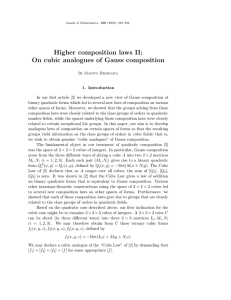 Higher composition laws II: On cubic analogues of Gauss composition