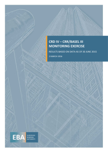 crd iv – crr/basel iii monitoring exercise