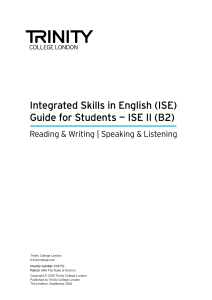 ISE II (B2) - Trinity College London