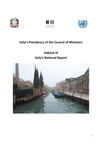 Italy`s Presidency of the Council of Ministers Habitat III Italy`s