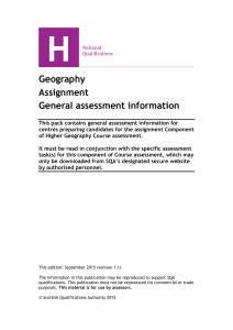 Geography Assignment General assessment information