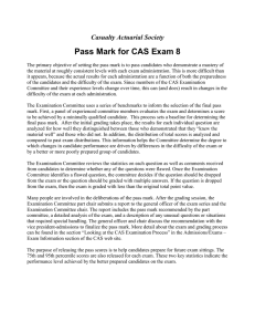 Exam 8 Pass Marks - Casualty Actuarial Society