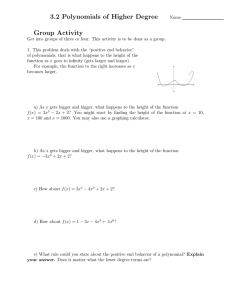 3.2 Polynomials of Higher Degree Group Activity