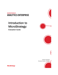 Introduction to MicroStrategy: Evaluation Guide