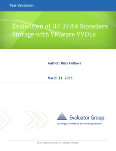 Evaluation of HP 3PAR StoreServ Storage with VMware VVOL`s