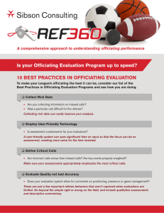 10 best practices in officiating evaluation